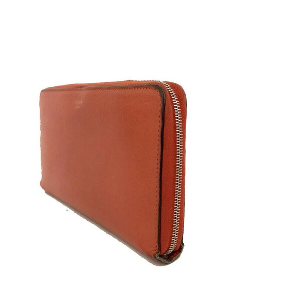 CELINE Logo Orange Leather Zip Around Long Wallet /3U0790 - Picture 3 of 7